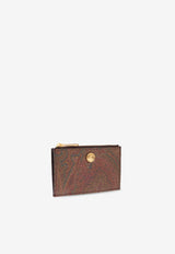 Paisley Jacquard Zip Cardholder