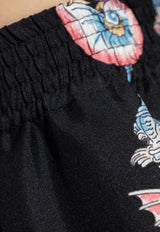 Versace Coral Theatre Print Shorts