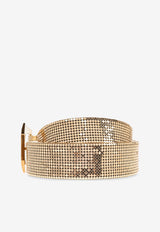 Versace Chainmail-Embellished Metallic Belt