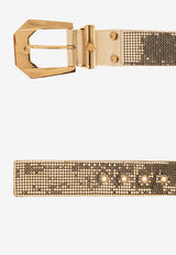 Versace Chainmail-Embellished Metallic Belt