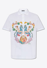 Versace Graphic Print Polo T-shirt
