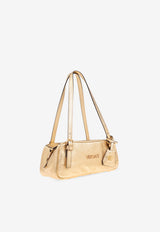 Versace Tag Bowling Metallic Leather Shoulder Bag