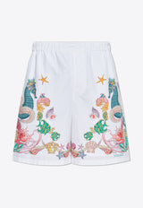 Versace Coral Theatre Print Shorts