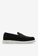 Versace Giuliano Logo Suede Loafers