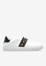 Versace Greca Studded Leather Sneakers