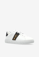 Versace Greca Studded Leather Sneakers