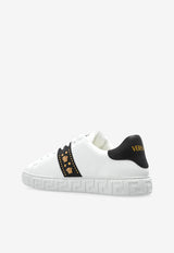 Versace Greca Studded Leather Sneakers