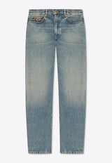 Versace Medusa Straight-Leg Faded Jeans