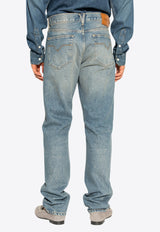 Versace Medusa Straight-Leg Faded Jeans