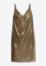 Versace Metal Mesh Cowl Neck Mini Dress