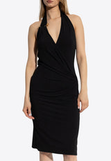 Versace Safety Pin Halterneck Crepe Dress
