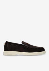 Versace Giuliano Logo Suede Loafers