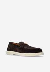 Versace Giuliano Logo Suede Loafers