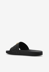 Versace La Medusa Rubber Slides Black 1020535 1A15481-1B00V