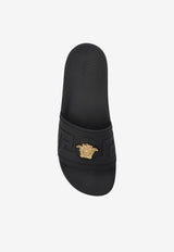 Versace La Medusa Rubber Slides Black 1020535 1A15481-1B00V