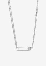 Versace Safety Pin Pendant Necklace 1020256 1A00620-3J030
