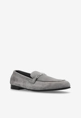Versace Medusa Suede Chain Loafers