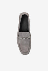 Versace Medusa Suede Chain Loafers