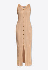 Versace Ribbed Sleeveless Midi Dress