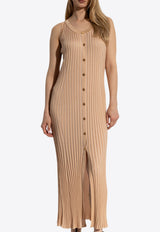 Versace Ribbed Sleeveless Midi Dress