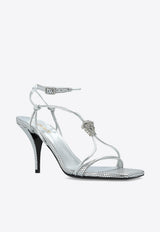 Versace La Medusa 85 Metallic Leather Sandals