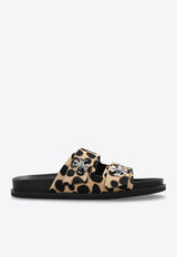 Tory Burch Turnlock Leopard Print Leather Sandals