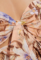 Zimmermann Coco Bow Floral Print Mini Dress
