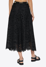 Zimmermann Rhiannon Broderie Anglaise Midi Skirt