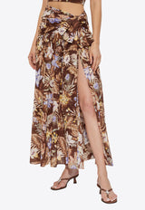 Zimmermann Coco Bow Floral Maxi Skirt