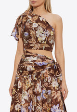 Zimmermann Coco One-Shoulder Floral Top