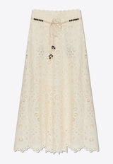 Zimmermann Rhiannon Broderie Anglaise Midi Skirt
