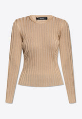 Versace Ribbed Knit Fitted Top
