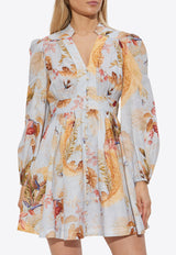 Zimmermann Ascension Plunge Floral Mini Dress