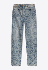 Versace Barocco Motif Mid-Rise Jeans