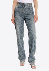 Versace Barocco Motif Mid-Rise Jeans