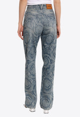 Versace Barocco Motif Mid-Rise Jeans
