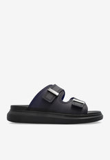 Alexander McQueen Logo Beach Slides Black 663563 W4Z51-4056