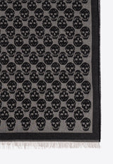Alexander Mcqueen Skull Print Fringed Scarf 835378 4A82Q-1062