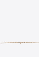 Alexander McQueen Necklace with Logo-Lettering and Crystal Gold 836401 J161C-1035