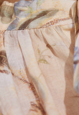 Zimmermann Cascadian Lace-Trimmed Floral Blouse