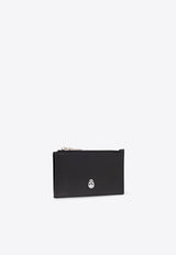 Alexander Mcqueen Skull Print Leather Zip Cardholder 836146 1AAVB-1064