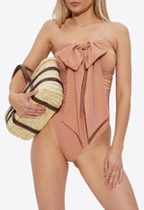 Zimmermann Bow Draped One-Piece Swimsuit
