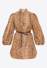 Zimmermann Cascadian Leopard-Print Mini Dress