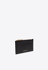 Alexander McQueen Logo Stamped Leather Zip Cardholder