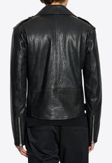 Alexander McQueen Leather Jacket with Buckled-Straps