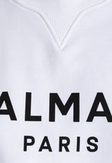 Balmain Logo Print Cropped Sweatshirt