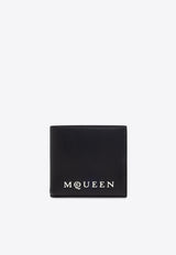Alexander McQueen Bi-Fold Leather Wallet with Logo-Print