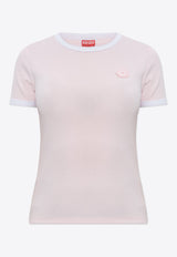 Kenzo Boke Flower 2.0' Embroidered Ribbed T-shirt Pink FF52TS156 4SJ-33