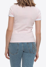 Kenzo Boke Flower 2.0' Embroidered Ribbed T-shirt Pink FF52TS156 4SJ-33