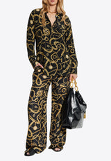 Balmain Chains Print Long-Sleeved Silk Shirt